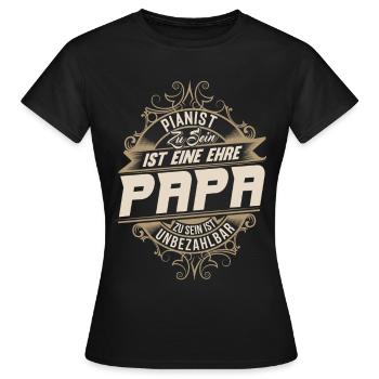 Pianist Papa - Frauen T-Shirt - Schwarz - Vorne - AI Model Female 172 dark (172cm)