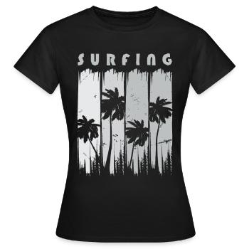 Surf Surfen Surfer - Frauen T-Shirt - Schwarz - Vorne - AI Model Female 172 dark (172cm)