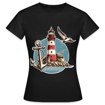 phare - T-shirt Femme - noir - Devant - AI Model Female 172 dark (172cm)