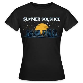 Litha Pagan: Sommersonnenwende, Mittsommer, Mittsommer, Mittsommer. - Frauen T-Shirt - Schwarz - Vorne - AI Model Female 172 dark (172cm)