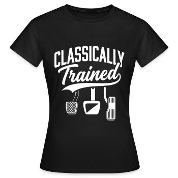 Classically Trained with Dimmer Manual Car  - Frauen T-Shirt - Schwarz - Vorne - AI Model Female 172 dark (172cm)