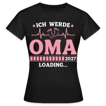 Ich werde Oma 2027 – Werdende Großmutter - Frauen T-Shirt - Schwarz - Vorne - AI Model Female 172 dark (172cm)