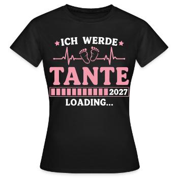 Ich werde Tante 2027 – Werdende Tante - Frauen T-Shirt - Schwarz - Vorne - AI Model Female 172 dark (172cm)