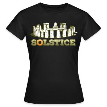 Litha Pagan: Sommersonnenwende, Mittsommer, Mittsommer, Mittsommer. - Frauen T-Shirt - Schwarz - Vorne - AI Model Female 172 dark (172cm)