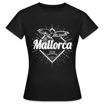 Île de Majorque, îles Baléares avec souvenir rétro de perroquet - T-shirt Femme - noir - Devant - AI Model Female 172 dark (172cm)