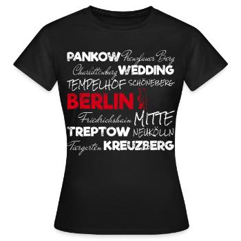 Berlin Retro Stadt und Bär Vintage Urlaub Souvenir - Frauen T-Shirt - Schwarz - Vorne - AI Model Female 172 dark (172cm)