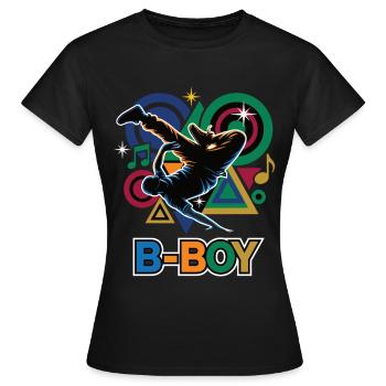 Breakdance B-Boy Hip Hop Streetdance Style - Frauen T-Shirt - Schwarz - Vorne - AI Model Female 172 dark (172cm)