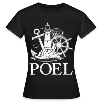 Poel Souvenier ÎLE POEL MER BALTIQUE Rétro Drôle - T-shirt Femme - noir - Devant - AI Model Female 172 dark (172cm)
