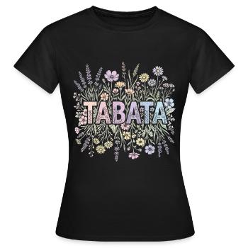 Tabata Training Fitness Blumen - Frauen T-Shirt - Schwarz - Vorne - AI Model Female 172 dark (172cm)