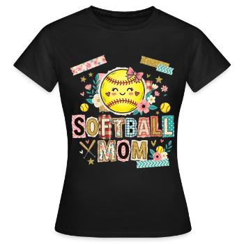Lösegeldbrief Softball-Mama Mutter - Frauen T-Shirt - Schwarz - Vorne - AI Model Female 172 dark (172cm)