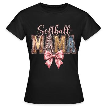 Softbal Mama Coquette Luipaardboog - Vrouwen T-shirt - zwart - Voor - AI Model Female 172 dark (172cm)