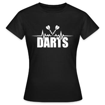 Darts heartbeat darts darts player - Women's T-Shirt - black - Front - AI Model Female 172 dark (172cm)