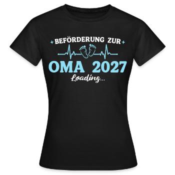 Oma 2027 Beförderung Großmutter Geschenk - Frauen T-Shirt - Schwarz - Vorne - AI Model Female 172 dark (172cm)