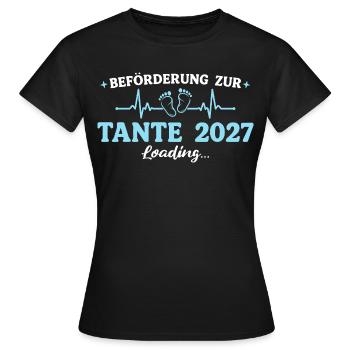 Tante 2027 Beförderung zur Tante Geschenk - Frauen T-Shirt - Schwarz - Vorne - AI Model Female 172 dark (172cm)