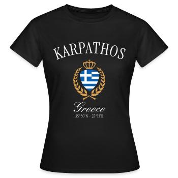 Armoiries de la Couronne de Karpathos Grèce Souvenir de voyage - T-shirt Femme - noir - Devant - AI Model Female 172 dark (172cm)
