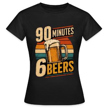 90 minutes 6 bières - T-shirt Femme - noir - Devant - AI Model Female 172 dark (172cm)