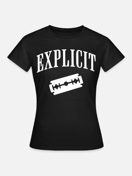 Explizites Rasierklingenmotiv - Frauen T-Shirt - Schwarz