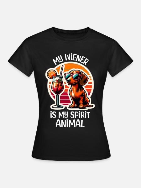 Dackel Cocktail - Frauen T-Shirt - Schwarz