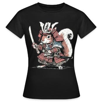 Armure Samouraï Écureuil - T-shirt Femme - noir - Devant - AI Model Female 172 dark (172cm)