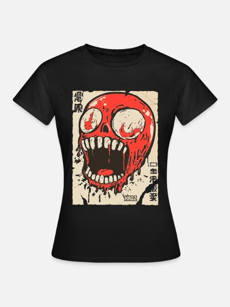 Skull Pop Art - Frauen T-Shirt - Schwarz