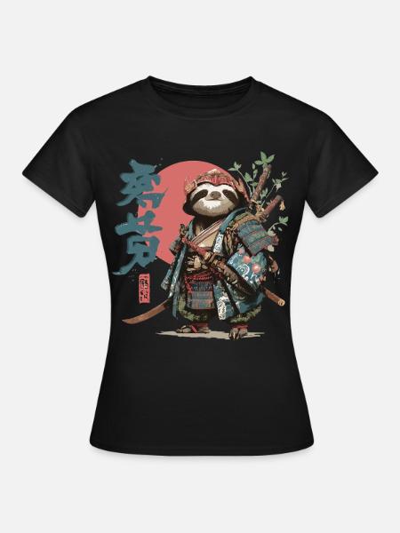 Samurai-Faultier-Krieger - Frauen T-Shirt - Schwarz