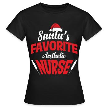 Esthétique d’infirmière esthétique en dermatologie Botox - T-shirt Femme - noir - Devant - AI Model Female 172 dark (172cm)