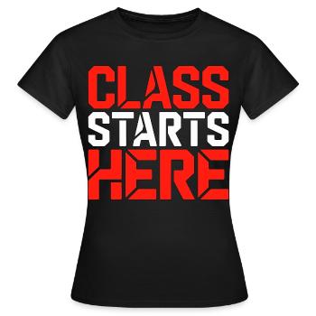 Le cours d’enseignant principal commence ici Aime l’éducation - T-shirt Femme - noir - Devant - AI Model Female 172 dark (172cm)