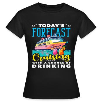 Prédiction : Probabilité de consommation d’alcool en croisière - T-shirt Femme - noir - Devant - AI Model Female 172 dark (172cm)