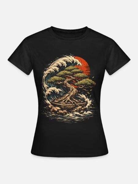 Bonsaibaum - Frauen T-Shirt - Schwarz