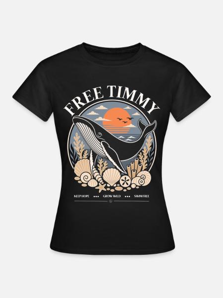 Buckelwal Timmy Hope Statement Merch - Frauen T-Shirt - Schwarz