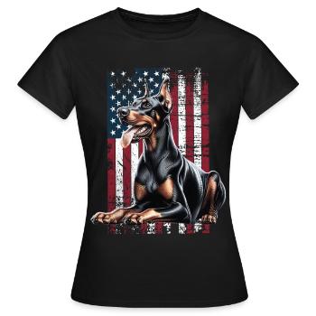 Doberman US Dobermann - T-shirt Femme - noir - Devant - AI Model Female 172 dark (172cm)