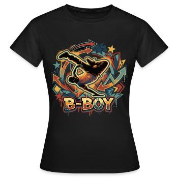 Breakdance B-Boy Streetstyle Graffiti - T-shirt Femme - noir - Devant - AI Model Female 172 dark (172cm)
