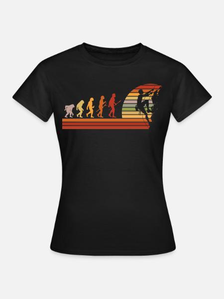 Evolution des Kletterns Retro Design - Frauen T-Shirt - Schwarz