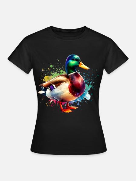 Stockente Motiv - Frauen T-Shirt - Schwarz