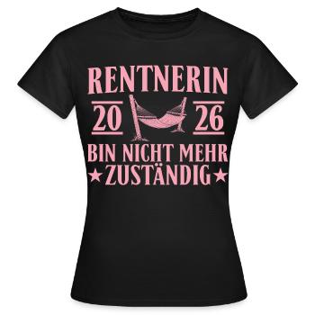 Retraité 2026 - Don non responsable - T-shirt Femme - noir - Devant - AI Model Female 172 dark (172cm)