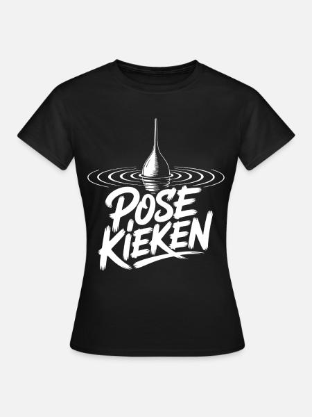 Angler Pose Design - Frauen T-Shirt - Schwarz