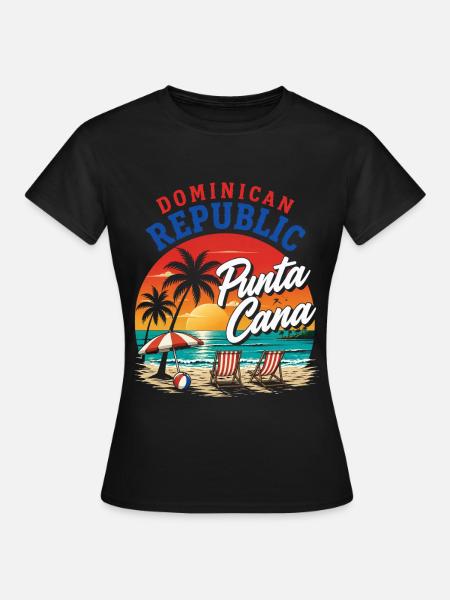 Punta Cana Sunset Beach Kunst - Frauen T-Shirt - Schwarz
