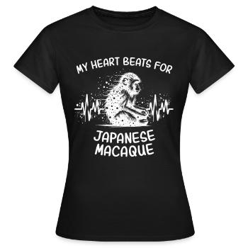 Japanmakak Herzlinie - Frauen T-Shirt - Schwarz - Vorne - AI Model Female 172 dark (172cm)