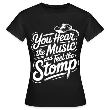 Country Line Dance Music Vibe - Frauen T-Shirt - Schwarz - Vorne - AI Model Female 172 dark (172cm)