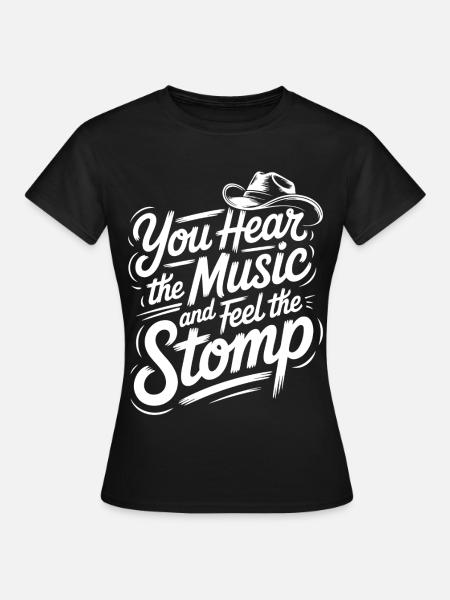 Country Line Dance Music Vibe - Frauen T-Shirt - Schwarz