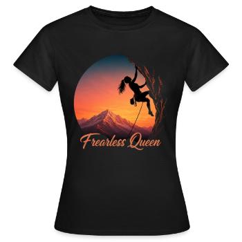 Fearless Queen Climb Summit Girl Power - Women's T-Shirt - black - Front - AI Model Female 172 dark (172cm)