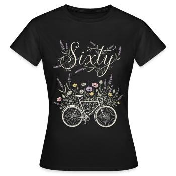 Bicycle 60th Birthday Ladies - Women's T-Shirt - black - Front - AI Model Female 172 dark (172cm)