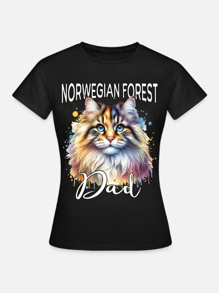 Norwegische Waldkatze Papa - Frauen T-Shirt - Schwarz