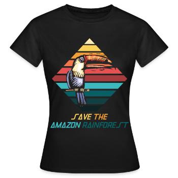 Sava – Sauver la forêt tropicale - T-shirt Femme - noir - Devant - AI Model Female 172 dark (172cm)