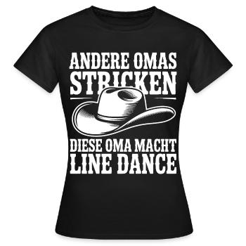 Omas Line Dance Shirt - Frauen T-Shirt - Schwarz - Vorne - AI Model Female 172 dark (172cm)