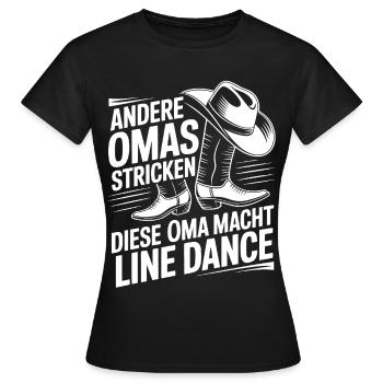 Line Dance Omas Stricken - Frauen T-Shirt - Schwarz - Vorne - AI Model Female 172 dark (172cm)