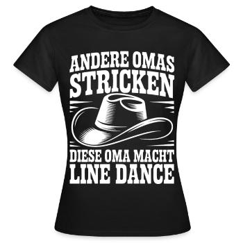Line Dance Oma mit Cowboyhut - Frauen T-Shirt - Schwarz - Vorne - AI Model Female 172 dark (172cm)