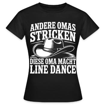 Oma tanzt Line Dance - Frauen T-Shirt - Schwarz - Vorne - AI Model Female 172 dark (172cm)