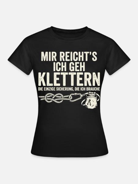 Klettern Kletterknoten Karabiner - Frauen T-Shirt - Schwarz