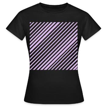 Grafische Linien mit diagonalen Streifen L-lila - Frauen T-Shirt - Schwarz - Vorne - AI Model Female 172 dark (172cm)